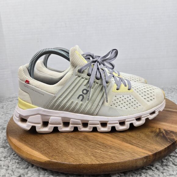 On Running Womens Cloudswift White Limelight Athletic Casual Daily Trainer W7 - Picture 3 of 13